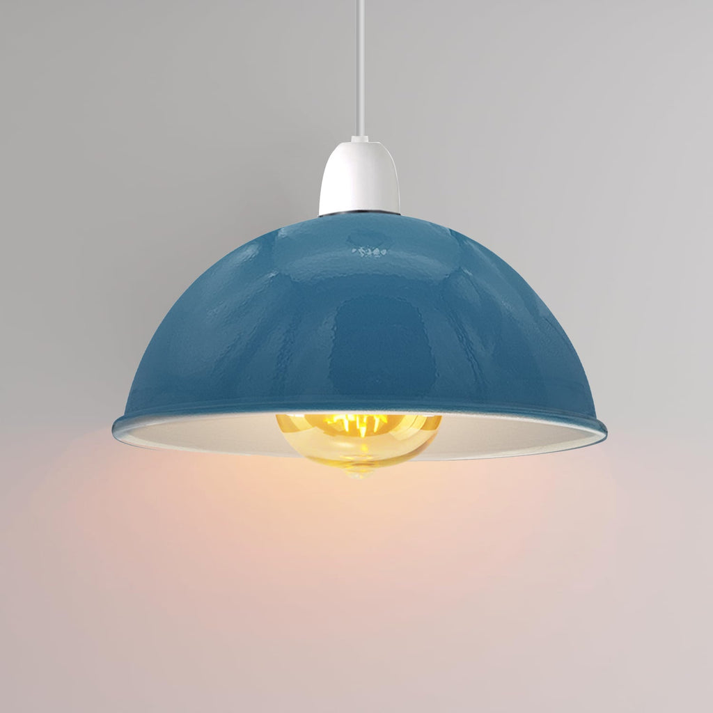 Industrial Metal Easy Fit Dome Pendant Shade 30cm Retro Lampshade ~1890