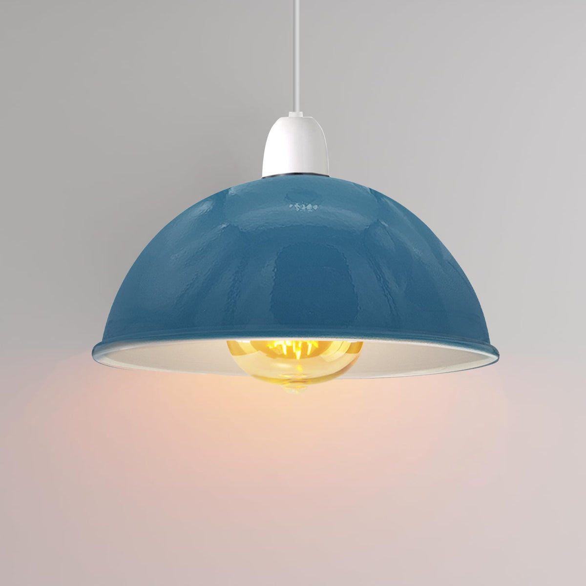 Industrial Metal Easy Fit Dome Pendant Shade 30cm Retro Lampshade ~1890