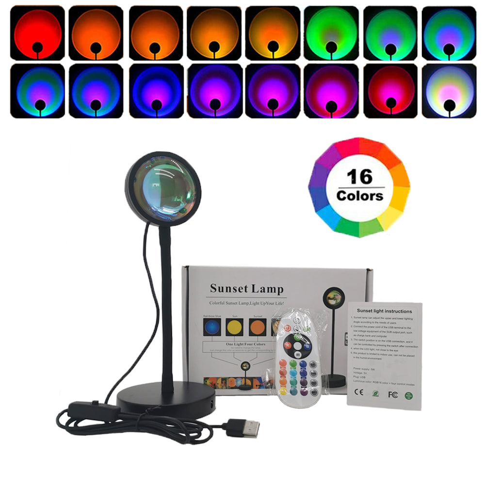 Sunset RGB Projection Lamp – WiFi LED Atmosphere Light with 360° Rotation