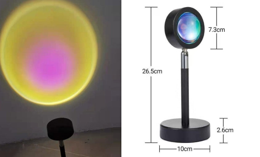 Sunset RGB Projection Lamp – WiFi LED Atmosphere Light with 360° Rotation