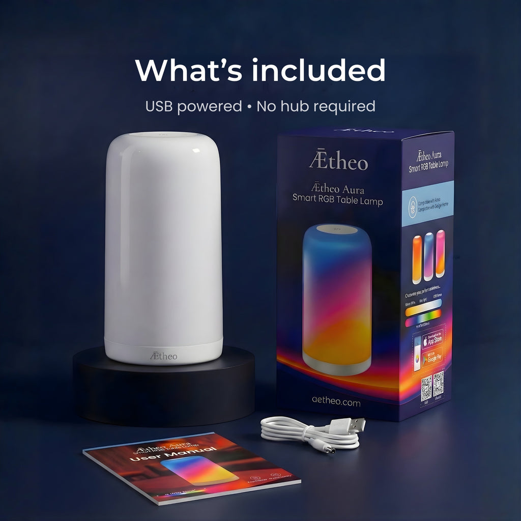 Aetheo Aura Smart Table Lamp — 16M+ Colours, Alexa & App Control