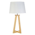 Pine Wood Table Lamp with Linen Shade – Brett