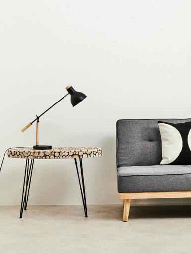 Matte Black Adjustable Table Lamp with Wood Base – Stockholm