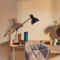Matte Black Adjustable Table Lamp with Wood Base – Stockholm