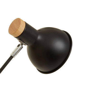 Matte Black Adjustable Table Lamp with Wood Base – Stockholm