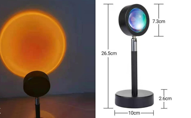 Sunset RGB Projection Lamp – WiFi LED Atmosphere Light with 360° Rotation
