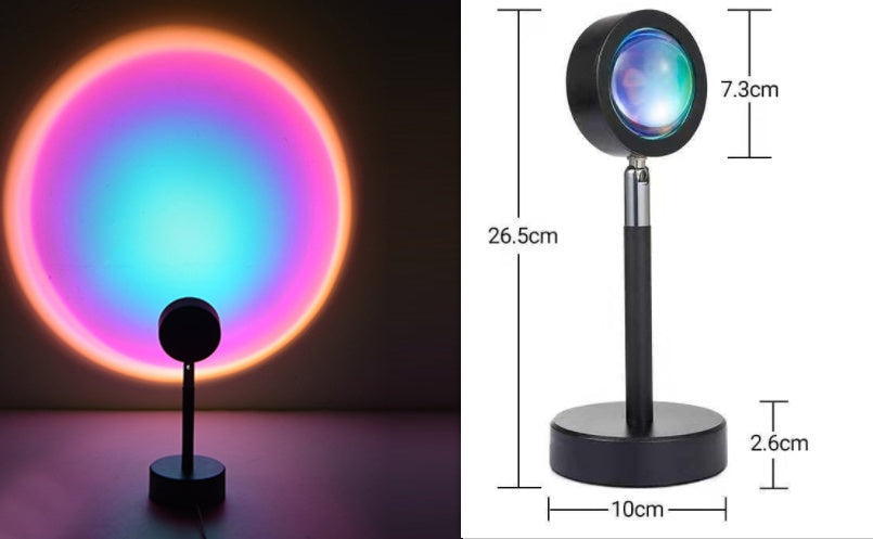 Sunset RGB Projection Lamp – WiFi LED Atmosphere Light with 360° Rotation
