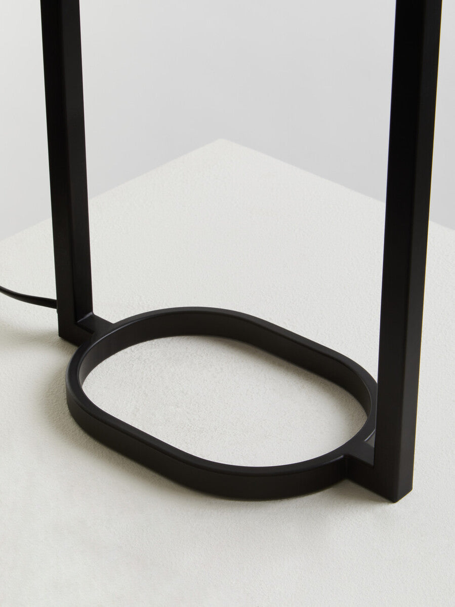 Black Metal Table Lamp with Grey Fabric Shade – Lara