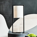 Black Metal Table Lamp with Grey Fabric Shade – Lara