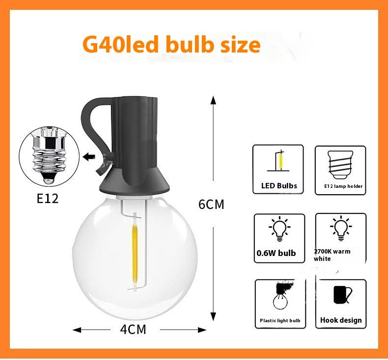 G40 Globe Outdoor String Lights – IP44 Weatherproof | 25ft, 50ft & 100ft