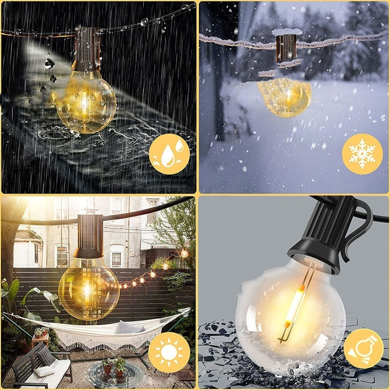 G40 Globe Outdoor String Lights – IP44 Weatherproof | 25ft, 50ft & 100ft