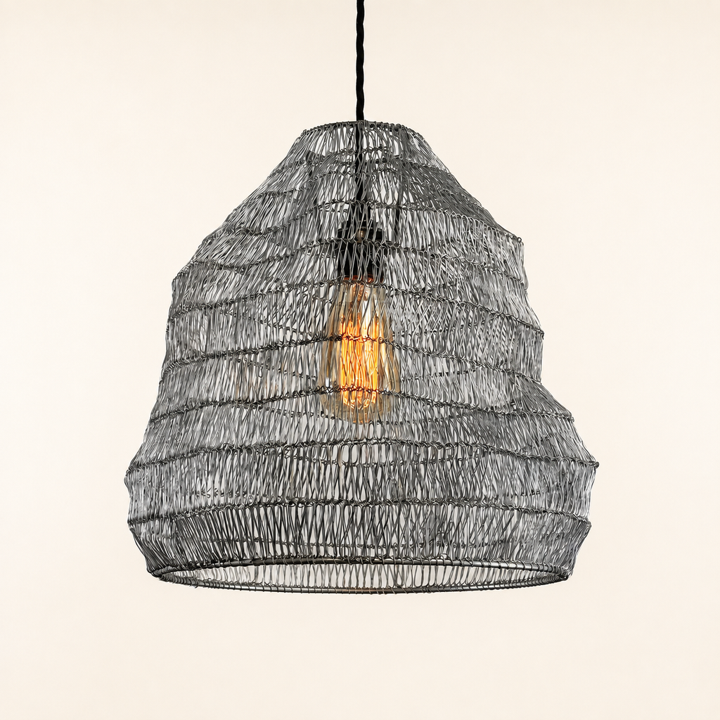 Walton Beehive Large Silver Wire Mesh Lampshade Pendant Light