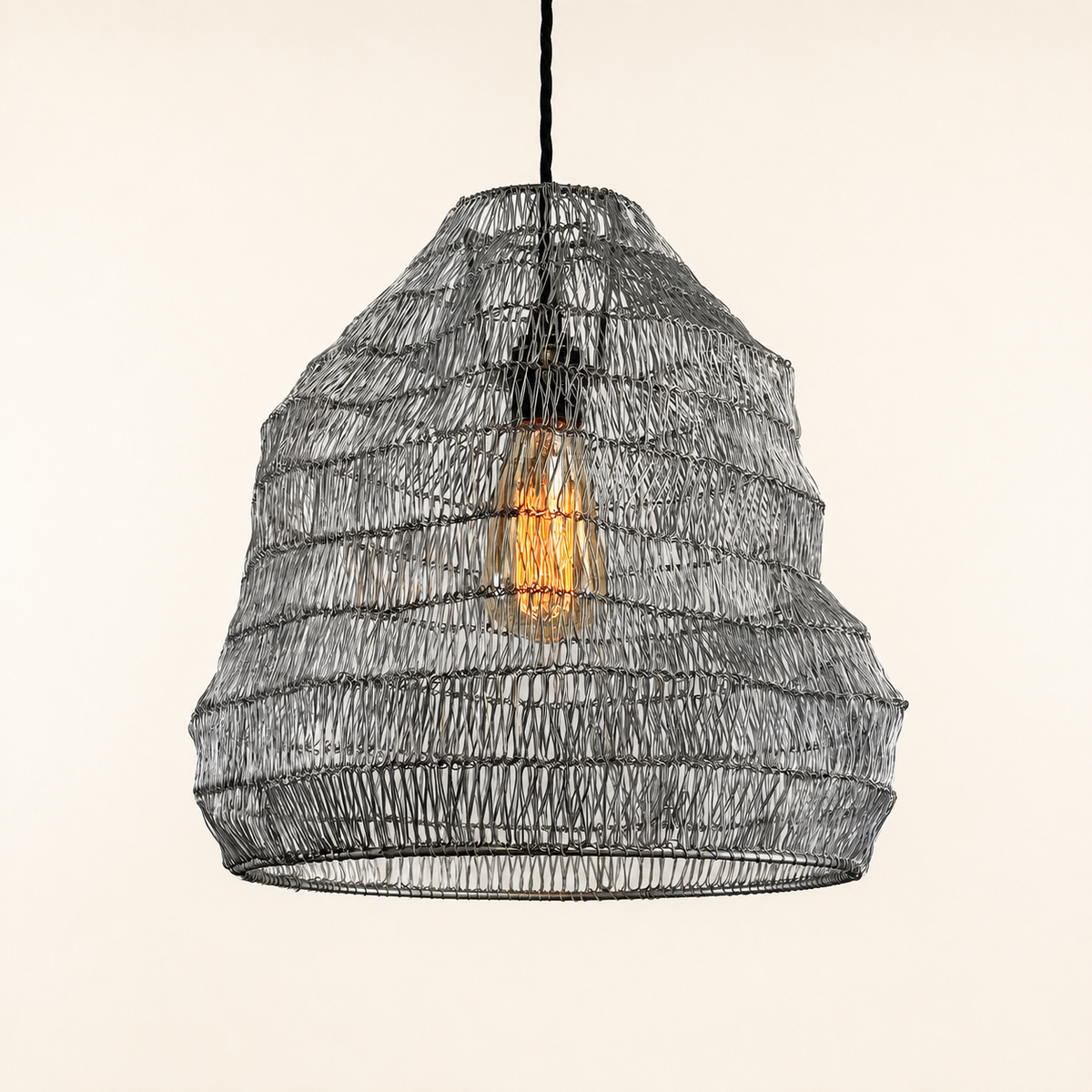 Walton Beehive Large Silver Wire Mesh Lampshade Pendant Light