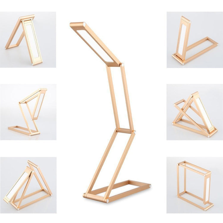 Folding LED Desk Lamp – 3W USB Powered | Stepless Dimming | Gold or Silver