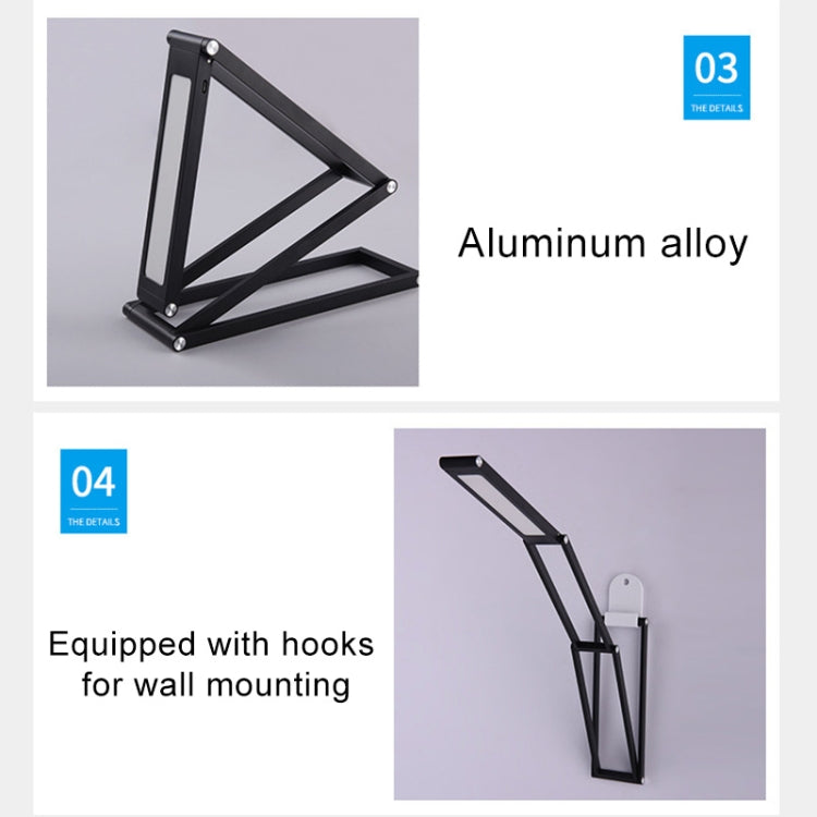 Folding LED Desk Lamp – 3W USB Powered | Stepless Dimming | Gold or Silver