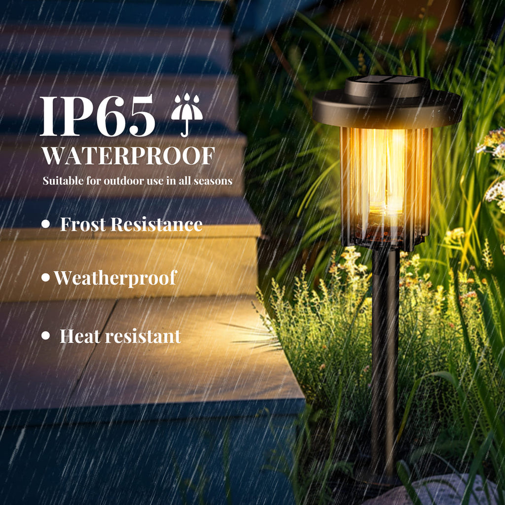 Gigalumi Solar Powered Garden Lights, Waterproof IP65 Outdoor Pathway Lighting for Yard, Walkway