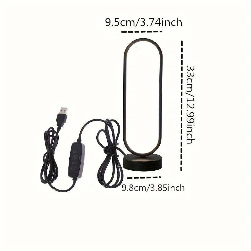 LED Ring Bedside Lamp – 3-Colour Dimming Night Light