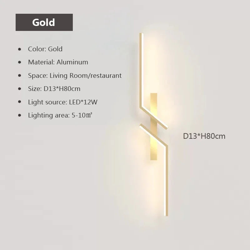 Minimalist LED Strip Wall Lamp – Dimmable Touch Control