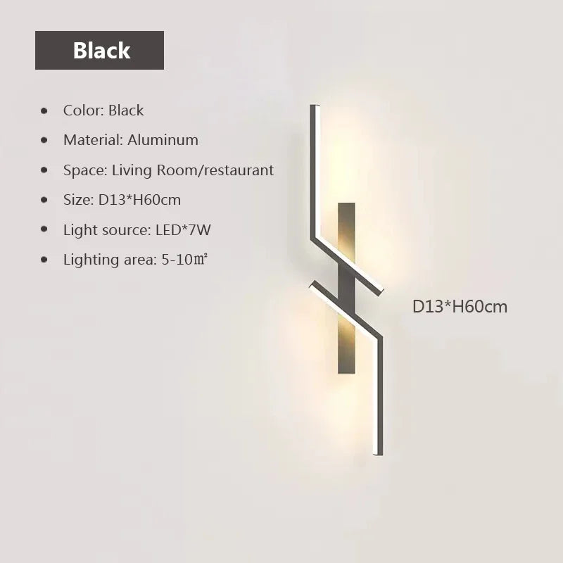 Minimalist LED Strip Wall Lamp – Dimmable Touch Control