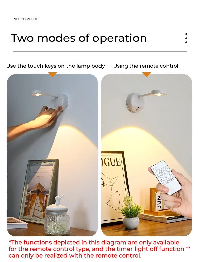Rechargeable Picture Light with Remote – 3-Colour LED Wall Spotlight