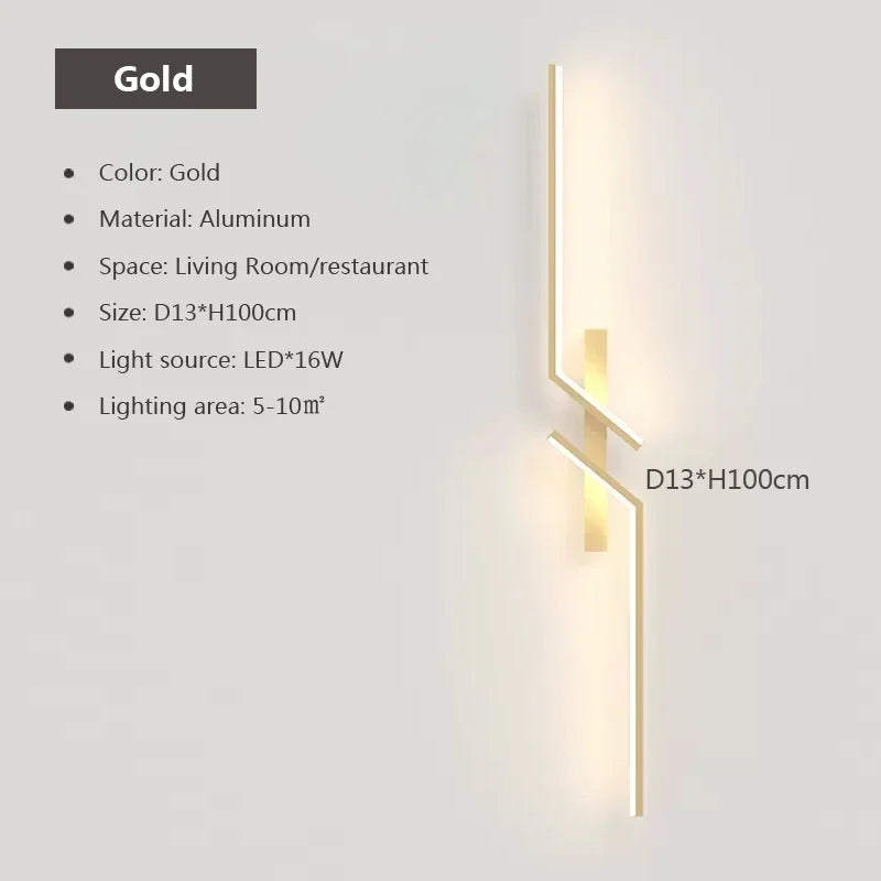 Minimalist LED Strip Wall Lamp – Dimmable Touch Control