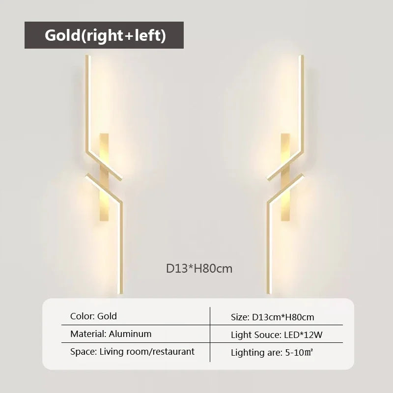 Minimalist LED Strip Wall Lamp – Dimmable Touch Control
