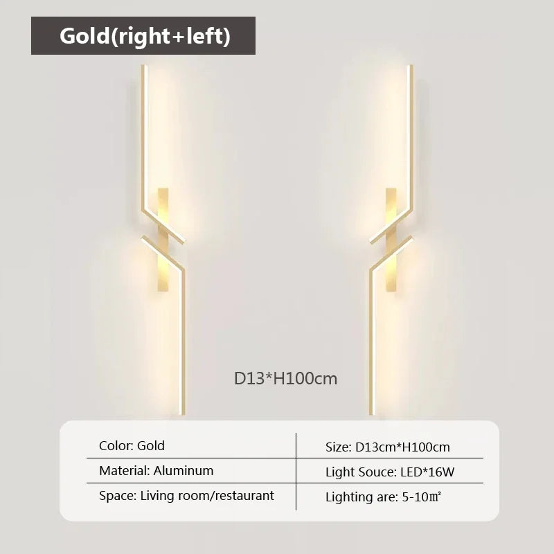 Minimalist LED Strip Wall Lamp – Dimmable Touch Control