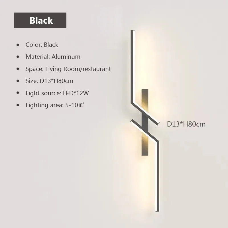 Minimalist LED Strip Wall Lamp – Dimmable Touch Control
