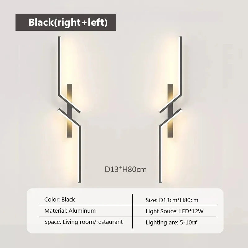 Minimalist LED Strip Wall Lamp – Dimmable Touch Control