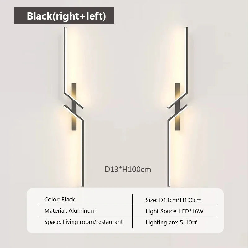 Minimalist LED Strip Wall Lamp – Dimmable Touch Control