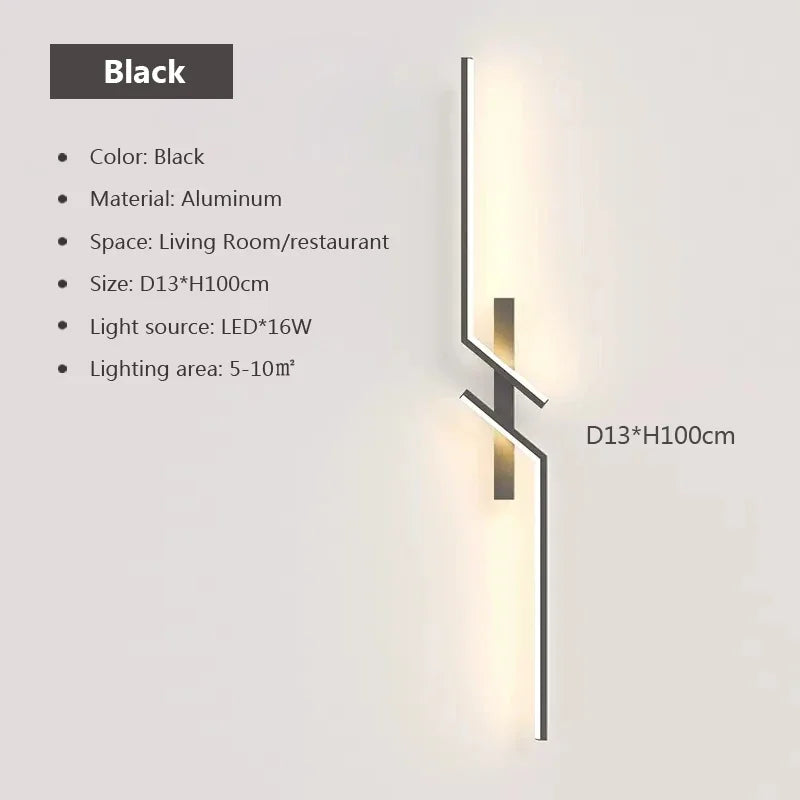 Minimalist LED Strip Wall Lamp – Dimmable Touch Control