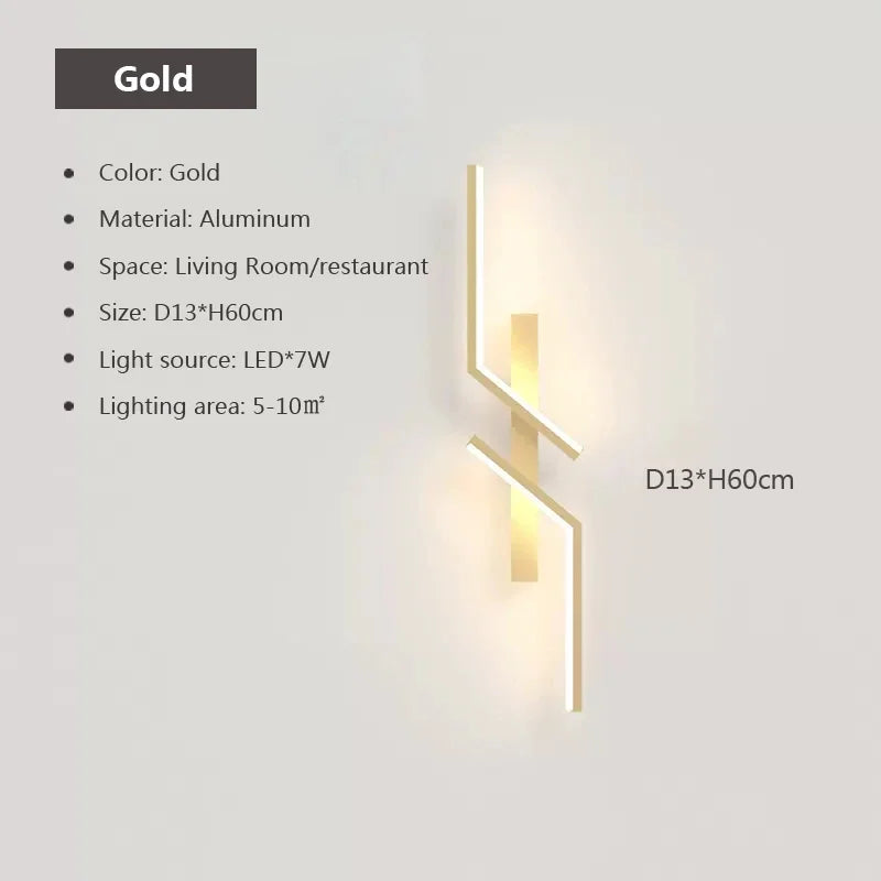 Minimalist LED Strip Wall Lamp – Dimmable Touch Control