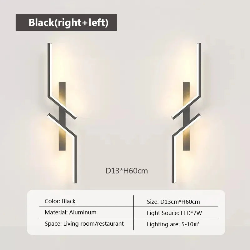 Minimalist LED Strip Wall Lamp – Dimmable Touch Control