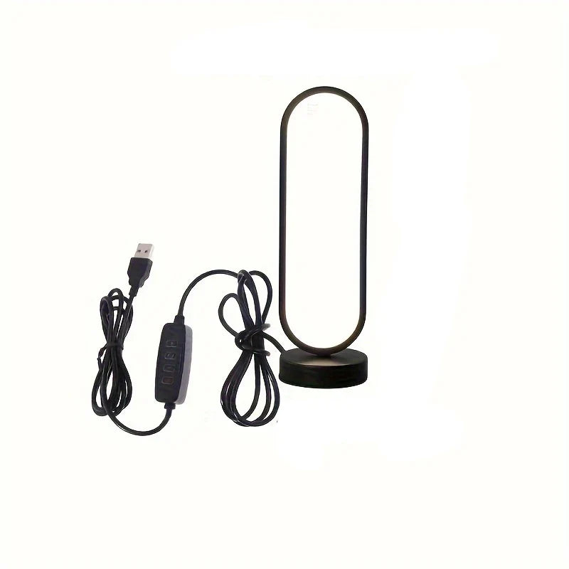 LED Ring Bedside Lamp – 3-Colour Dimming Night Light