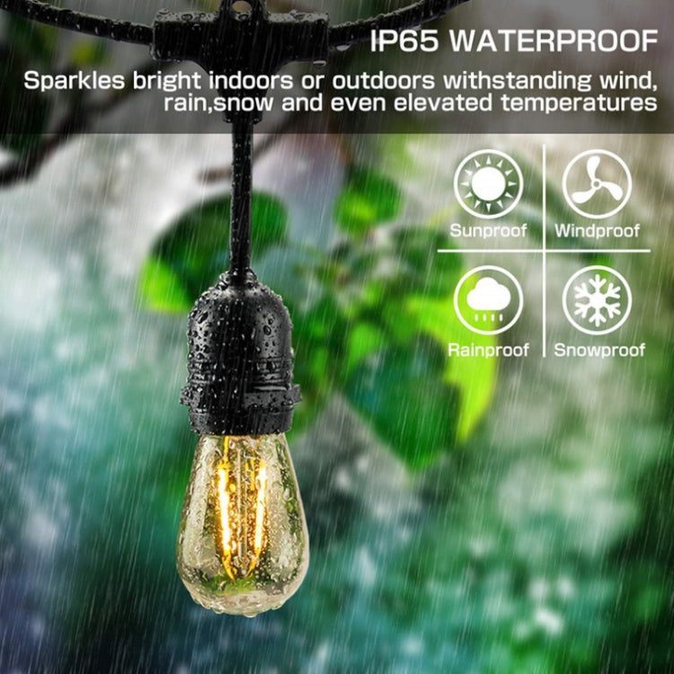 Solar Garden String Lights – 10 x S14 Edison Bulbs | IP65 Weatherproof | 7m