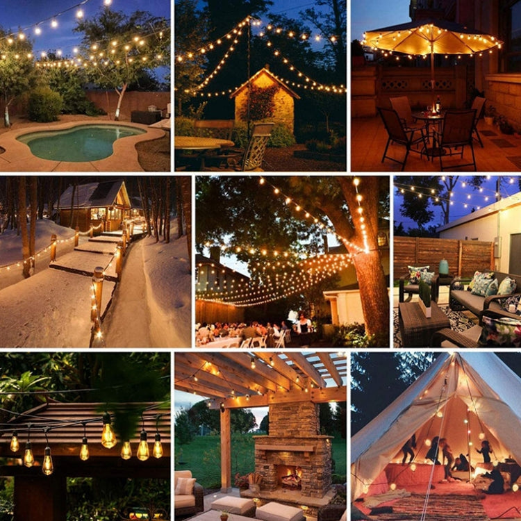 Solar Garden String Lights – 10 x S14 Edison Bulbs | IP65 Weatherproof | 7m