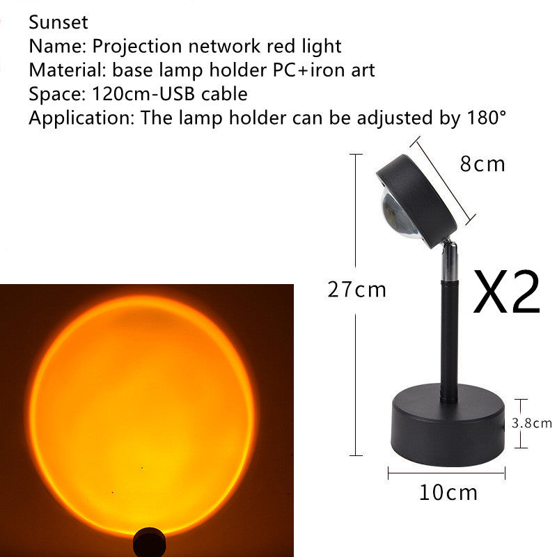 Sunset RGB Projection Lamp – WiFi LED Atmosphere Light with 360° Rotation