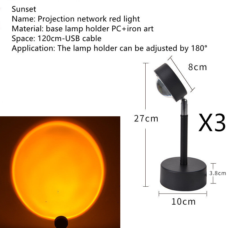 Sunset RGB Projection Lamp – WiFi LED Atmosphere Light with 360° Rotation