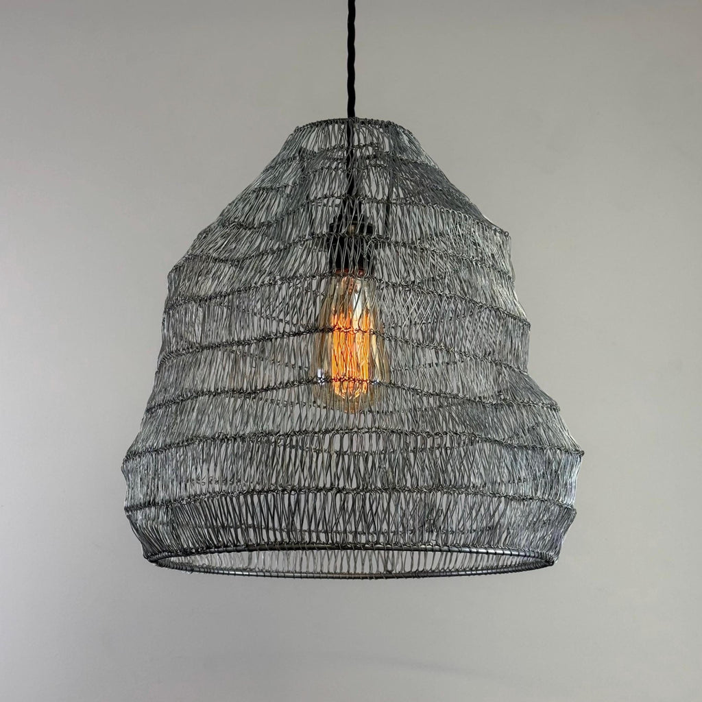 Walton Beehive Large Silver Wire Mesh Lampshade Pendant Light