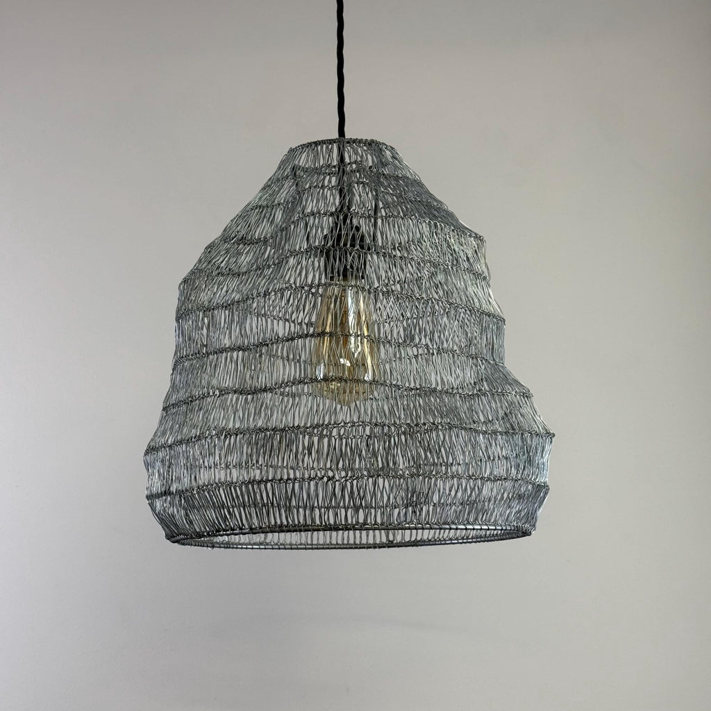 Walton Beehive Large Silver Wire Mesh Lampshade Pendant Light