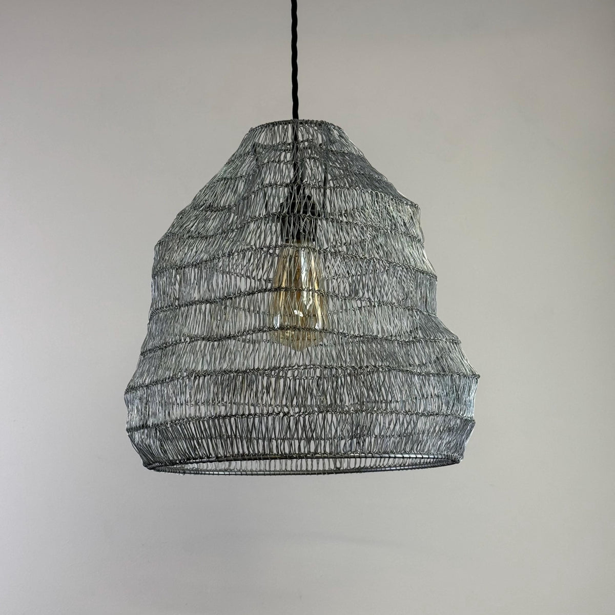 Walton Beehive Large Silver Wire Mesh Lampshade Pendant Light