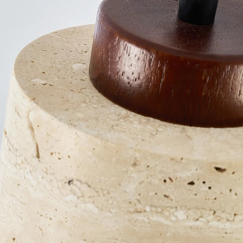 Wabi-Sabi Natural Stone Pendant Light – Japanese Minimalist Hanging Lamp
