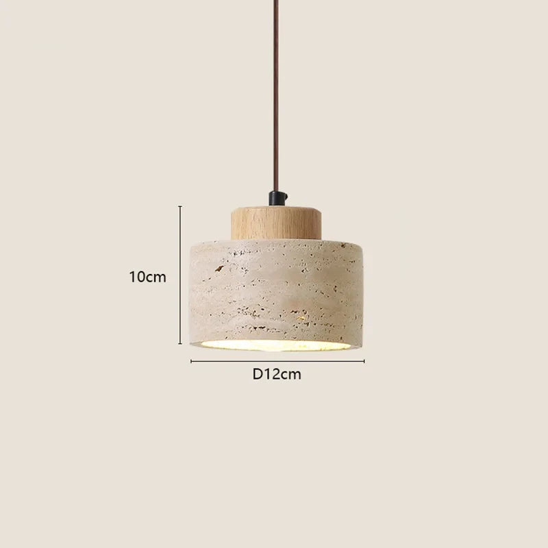 Wabi-Sabi Natural Stone Pendant Light – Japanese Minimalist Hanging Lamp