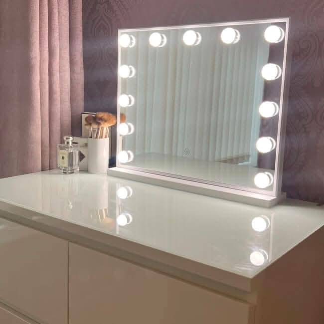Margot Hollywood Mirror with LED Lights – 50x42cm | Dressing Table Mirror