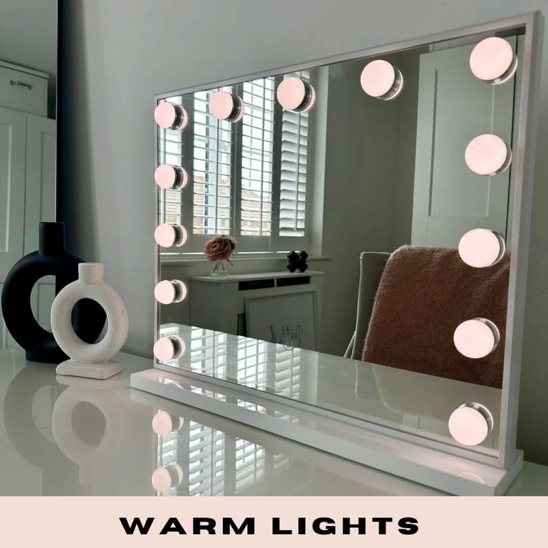 Margot Hollywood Mirror with LED Lights – 50x42cm | Dressing Table Mirror