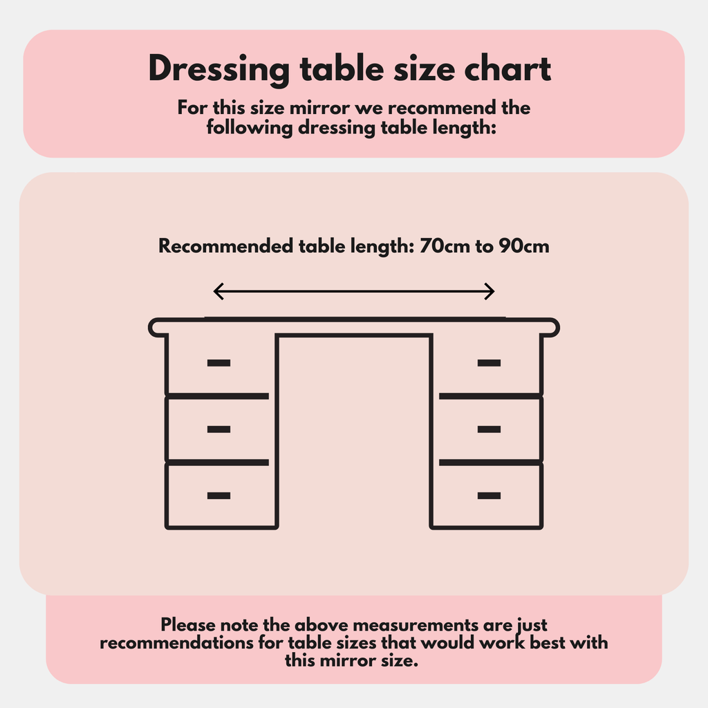 Margot Hollywood Mirror with LED Lights – 50x42cm | Dressing Table Mirror