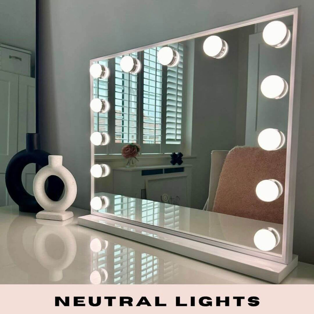 Margot Hollywood Mirror with LED Lights – 50x42cm | Dressing Table Mirror