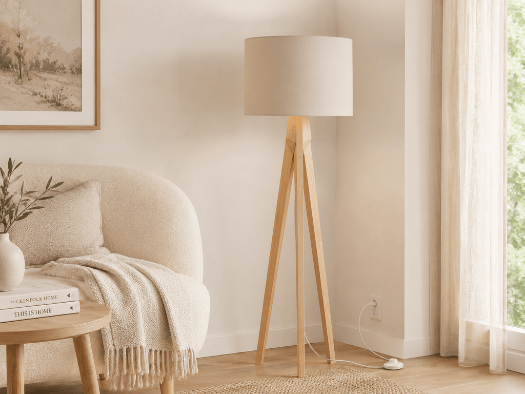 Plain Warm Sand Lampshade – Handmade in the UK | 15cm–45cm | Made to Order