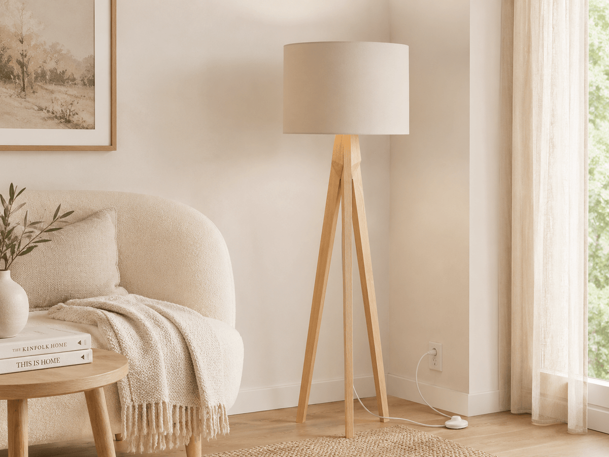 Plain Warm Sand Lampshade – Handmade in the UK | 15cm–45cm | Made to Order