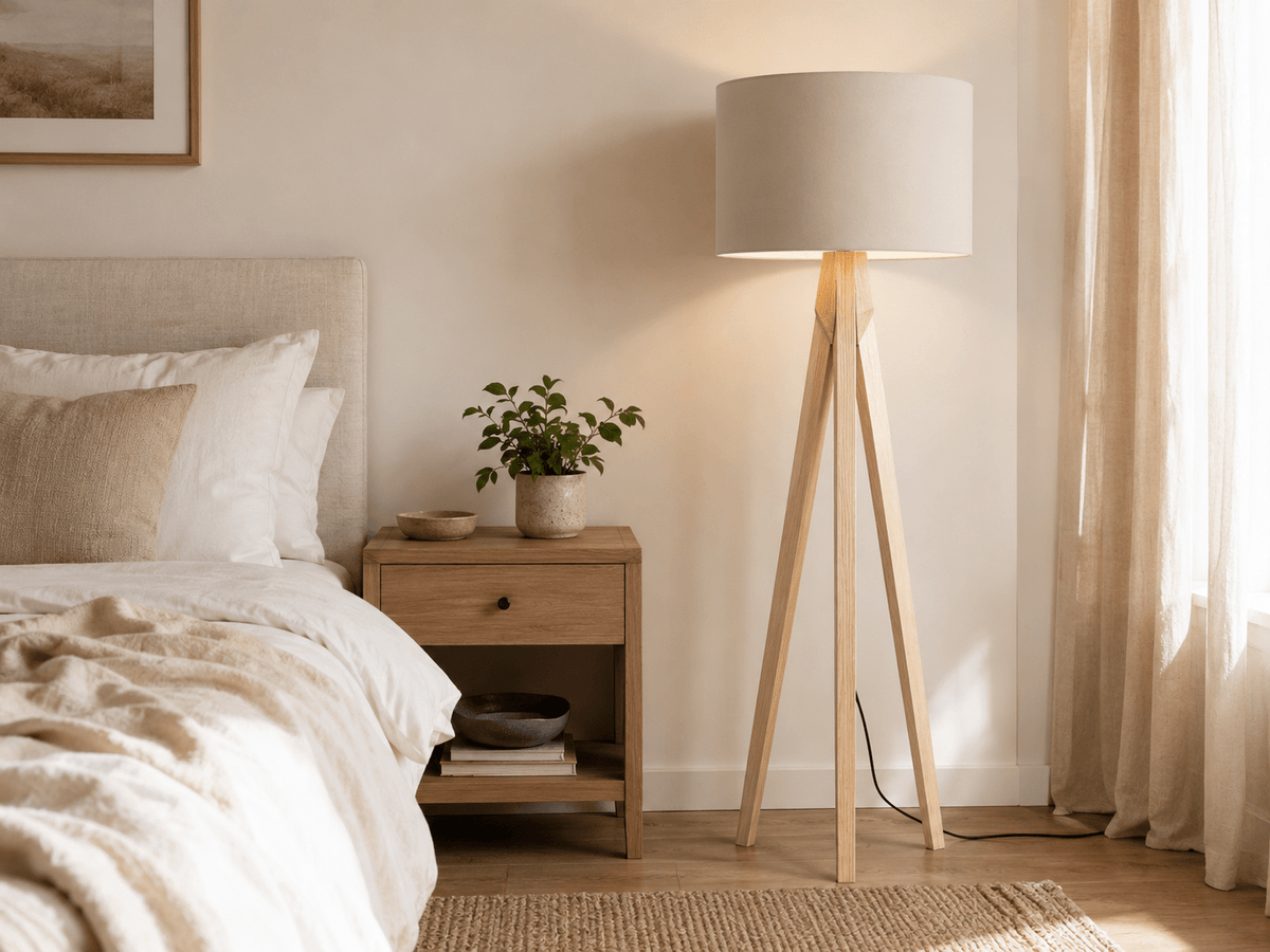 Plain Warm Sand Lampshade – Handmade in the UK | 15cm–45cm | Made to Order